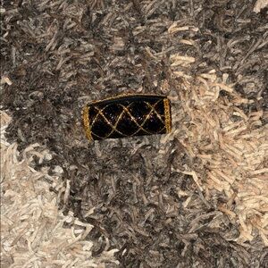 Elegant Black and Gold Women's beaded lipstick case